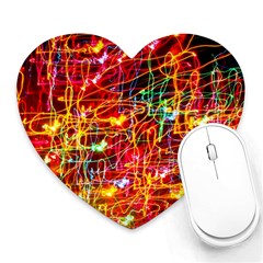 Random Colored Light Swirls Heart Mousepads by Sudhe