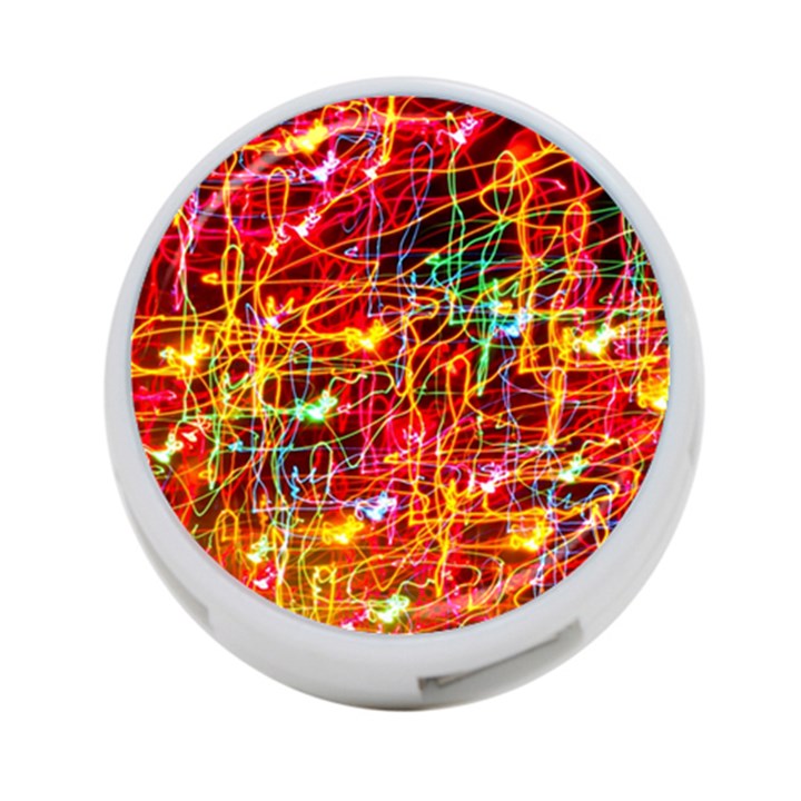 Random Colored Light Swirls 4-Port USB Hub (Two Sides)