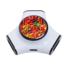 Random Colored Light Swirls 3-port Usb Hub by Sudhe