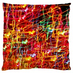 Random Colored Light Swirls Large Cushion Case (one Side) by Sudhe