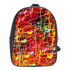 Random Colored Light Swirls School Bag (xl) by Sudhe