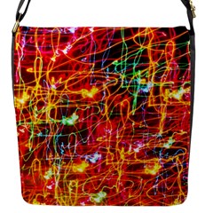 Random Colored Light Swirls Flap Closure Messenger Bag (s) by Sudhe