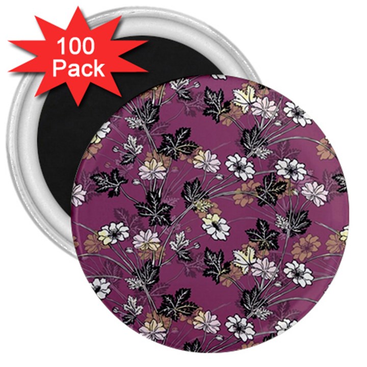 Beautiful Floral Pattern Background 3  Magnets (100 pack)