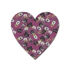 Beautiful Floral Pattern Background Heart Magnet by Sudhe