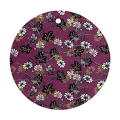 Beautiful Floral Pattern Background Round Ornament (two Sides) by Sudhe