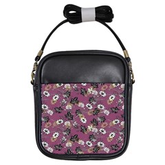 Beautiful Floral Pattern Background Girls Sling Bag