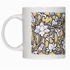 Floral Pattern Background White Mugs