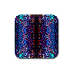 Kaleidoscope Art Pattern Ornament Rubber Square Coaster (4 Pack) 