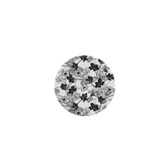 Black And White Floral Pattern Background 1  Mini Magnets by Sudhe