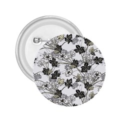 Black And White Floral Pattern Background 2 25  Buttons by Sudhe