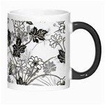 Black And White Floral Pattern Background Morph Mugs Right