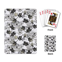 Black And White Floral Pattern Background Playing Cards Single Design by Sudhe