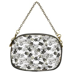 Black And White Floral Pattern Background Chain Purse (two Sides) by Sudhe