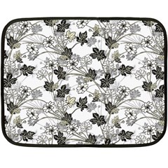 Black And White Floral Pattern Background Double Sided Fleece Blanket (mini)  by Sudhe