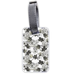 Black And White Floral Pattern Background Luggage Tags (two Sides) by Sudhe