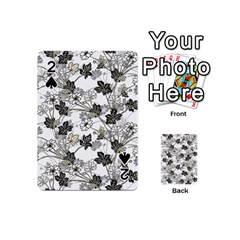 Black And White Floral Pattern Background Playing Cards 54 (mini) by Sudhe