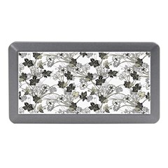 Black And White Floral Pattern Background Memory Card Reader (mini) by Sudhe