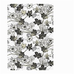 Black And White Floral Pattern Background Small Garden Flag (two Sides) by Sudhe