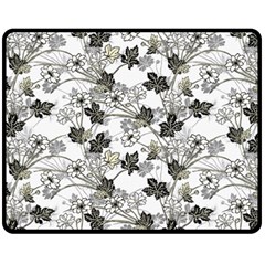 Black And White Floral Pattern Background Double Sided Fleece Blanket (medium)  by Sudhe