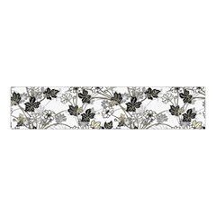 Black And White Floral Pattern Background Velvet Scrunchie by Sudhe