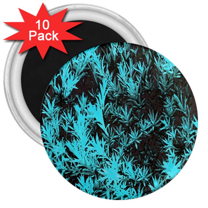 Blue Etched Background 3  Magnets (10 pack) 