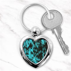 Blue Etched Background Key Chains (heart)  by Sudhe