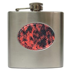 Orange Etched Background Hip Flask (6 Oz) by Sudhe