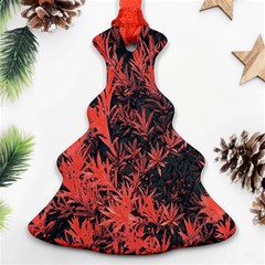 Orange Etched Background Ornament (christmas Tree)  by Sudhe