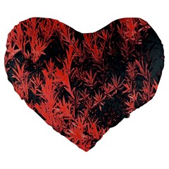 Orange Etched Background Large 19  Premium Flano Heart Shape Cushions by Sudhe