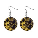 Artistic Yellow Background Mini Button Earrings Front