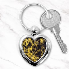 Artistic Yellow Background Key Chains (heart)  by Sudhe