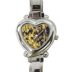 Artistic Yellow Background Heart Italian Charm Watch