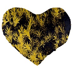 Artistic Yellow Background Large 19  Premium Heart Shape Cushions