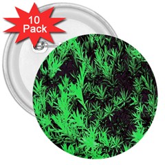 Green Etched Background 3  Buttons (10 Pack)  by Sudhe