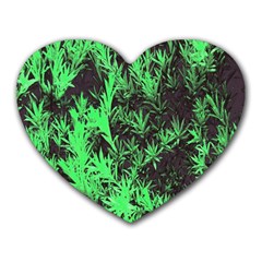 Green Etched Background Heart Mousepads by Sudhe