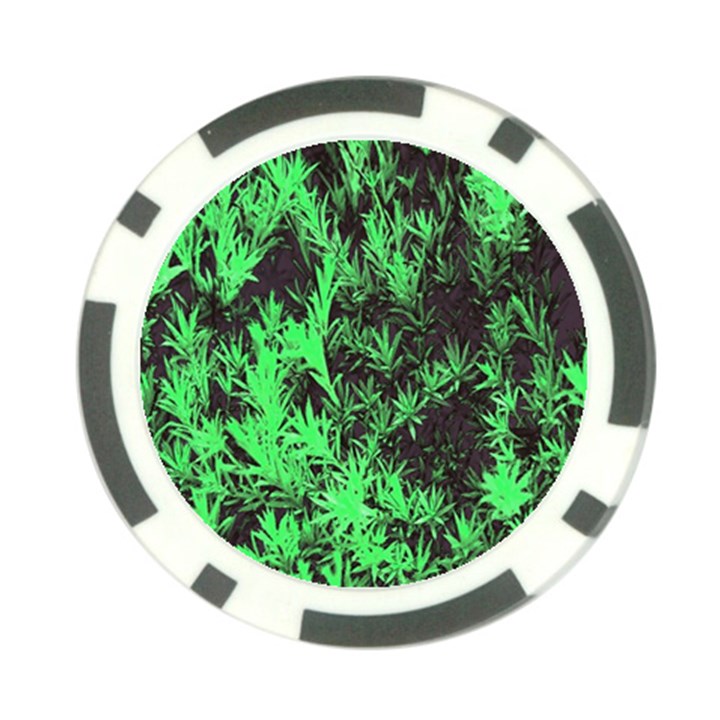 Green Etched Background Poker Chip Card Guard