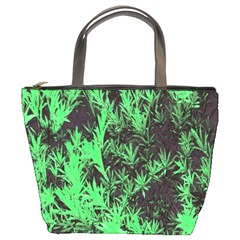 Green Etched Background Bucket Bag by Sudhe