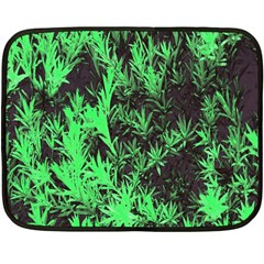 Green Etched Background Fleece Blanket (mini) by Sudhe