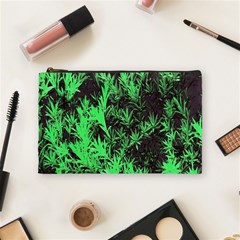 Green Etched Background Cosmetic Bag (medium) by Sudhe