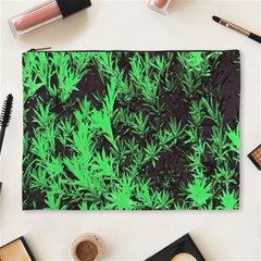 Green Etched Background Cosmetic Bag (xl) by Sudhe