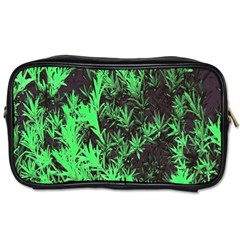 Green Etched Background Toiletries Bag (one Side) by Sudhe