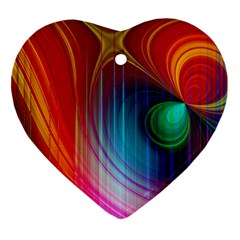 Background Color Colorful Rings Ornament (heart)