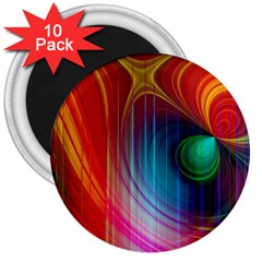 Background Color Colorful Rings 3  Magnets (10 Pack)  by Sudhe