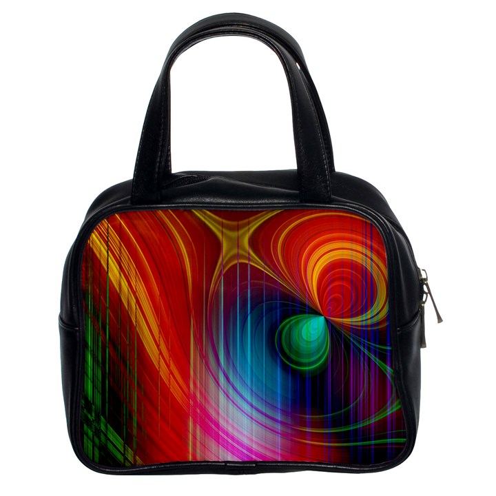 Background Color Colorful Rings Classic Handbag (Two Sides)