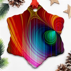 Background Color Colorful Rings Ornament (snowflake) by Sudhe