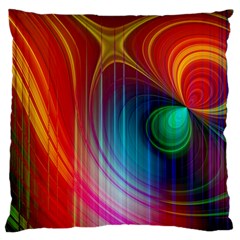 Background Color Colorful Rings Large Flano Cushion Case (one Side) by Sudhe