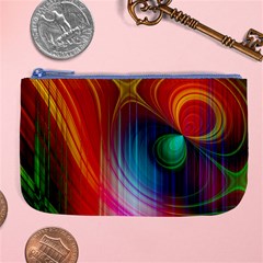 Background Color Colorful Rings Large Coin Purse by Sudhe