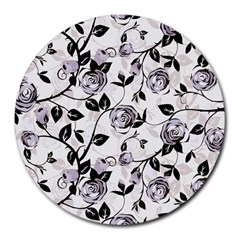 Floral Pattern Background Round Mousepads by Sudhe