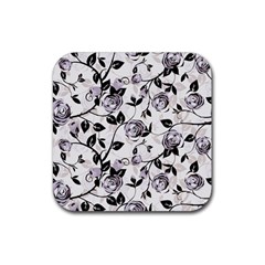 Floral Pattern Background Rubber Coaster (square) 