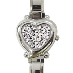 Floral Pattern Background Heart Italian Charm Watch by Sudhe